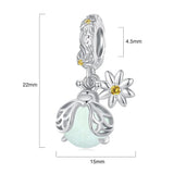Solid 925 Signature Silver Bug Sparkle Charm