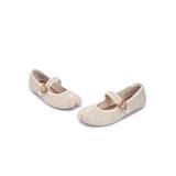 Oriental Split Toe Mary Jane Flats - Ivory