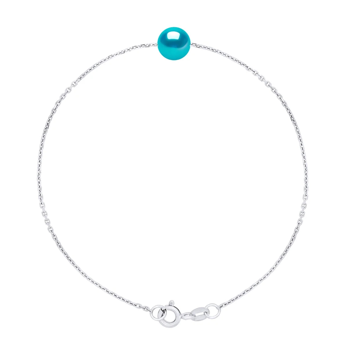 Manufacture Royale Bracelet Freshwater Pearl & Turquoise Sterling Silver 7-8mm