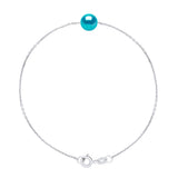 Manufacture Royale Bracelet Freshwater Pearl & Turquoise Sterling Silver 7-8mm