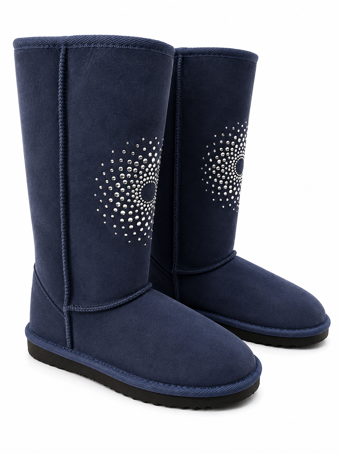 Australian Leather Ugg Long Crystal Sunburst - Navy - AU6