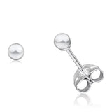 Solid 925 Sterling Silver Silver Ball Studs 2mm