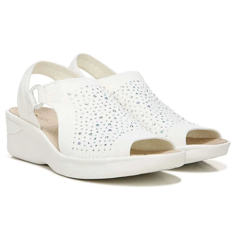 Bzees Star Bright Sandal - White Knit