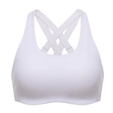 Power On Molded Cup Strappy Racerback Wireless Bra - White