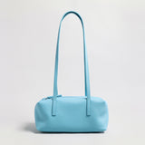 Soft Pebbled Leather Rectangular Shoulder Bag - Blue