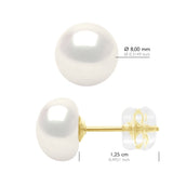 Earrings Yellow Gold - Natural White - Longueur 42 cm