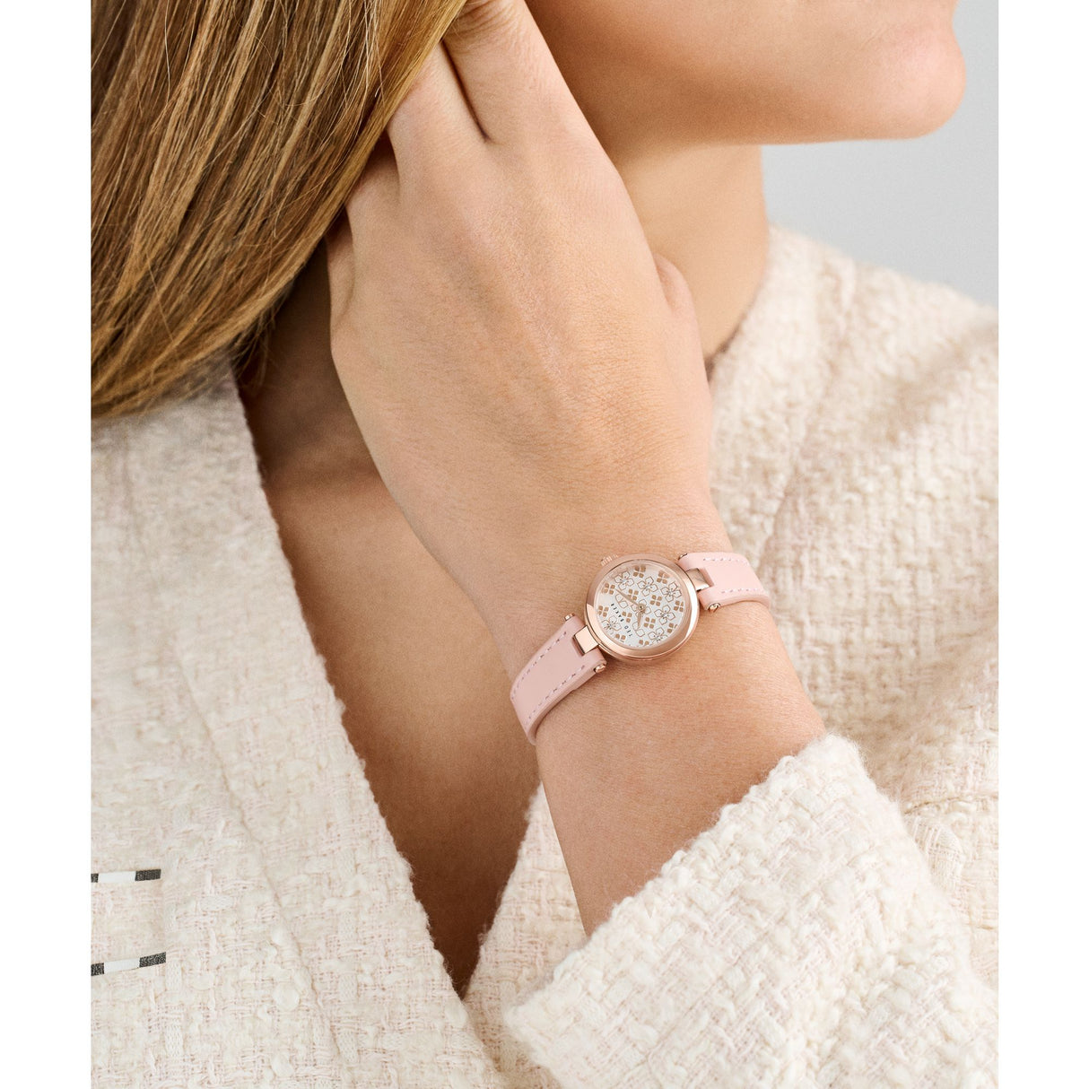 Ted Baker Womens Jolyye 24mm Rose Gold-Tone Case with White Dial and Pink Leather Strap