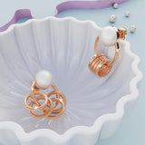 Bullion Gold Helena Pearl & Charm Ring Rose Gold Drop Earrings