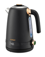TODO 1.7L Stainless Steel Cordless Kettle Keep Warm Electric Led Water Jug - Black