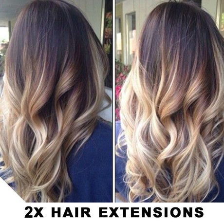 2Pcs Two Tone Ombre High Grade Brown Curly Hair 7Piece 16Clips 24" Hair Extension04 2X