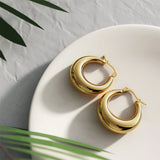 Bullion Gold Csilla Gold Dome Hoop Earrings - 25mm