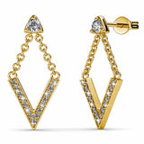 Boxed Luxury V Shaped Gold Set Embellished with SWAROVSKI® Crystals