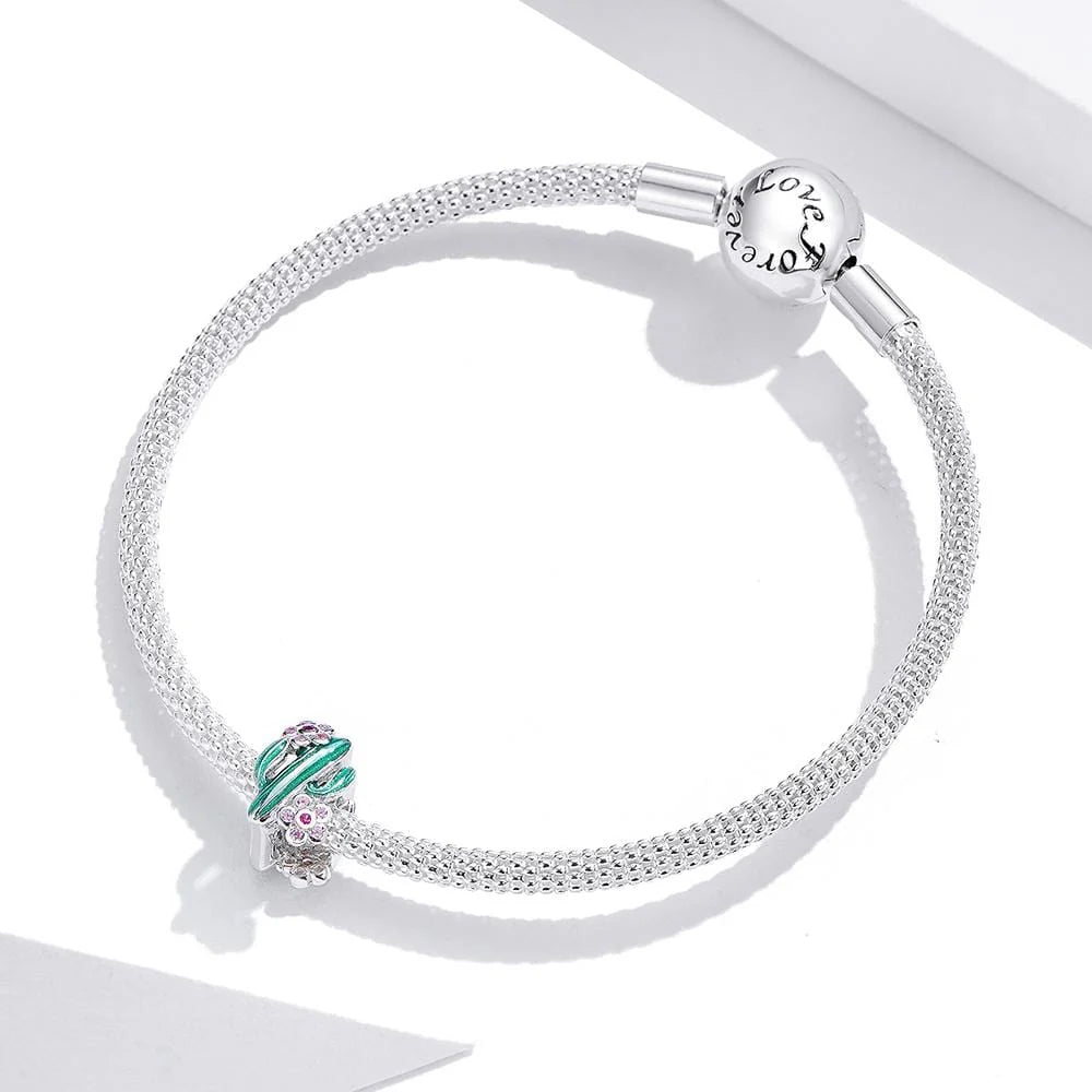 Solid 925 Sterling Silver Baby Cactus Pandora Inspired Charm