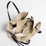 Linen Canvas Slouchy Tote Bag - Ivory