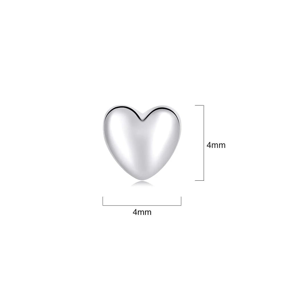 Solid 925 Signature Silver Queen of Hearts Stud Earrings