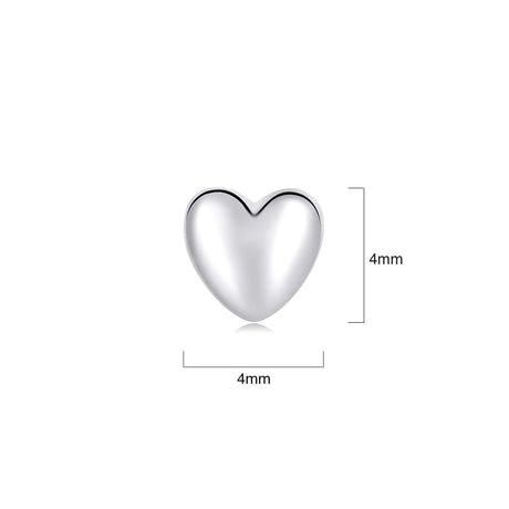 Solid 925 Signature Silver Queen of Hearts Stud Earrings