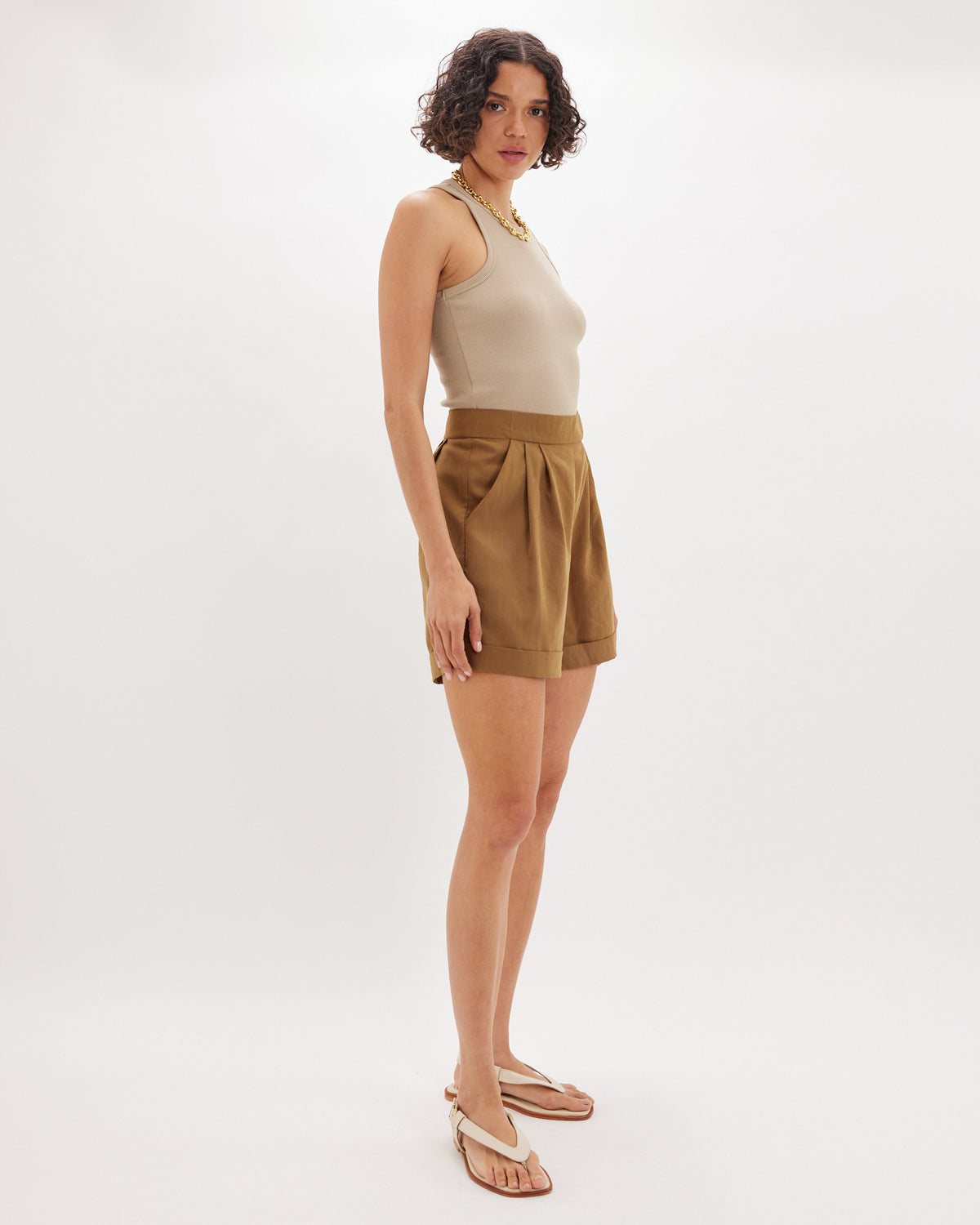 Amelius Haspen Pleated Short - Camel