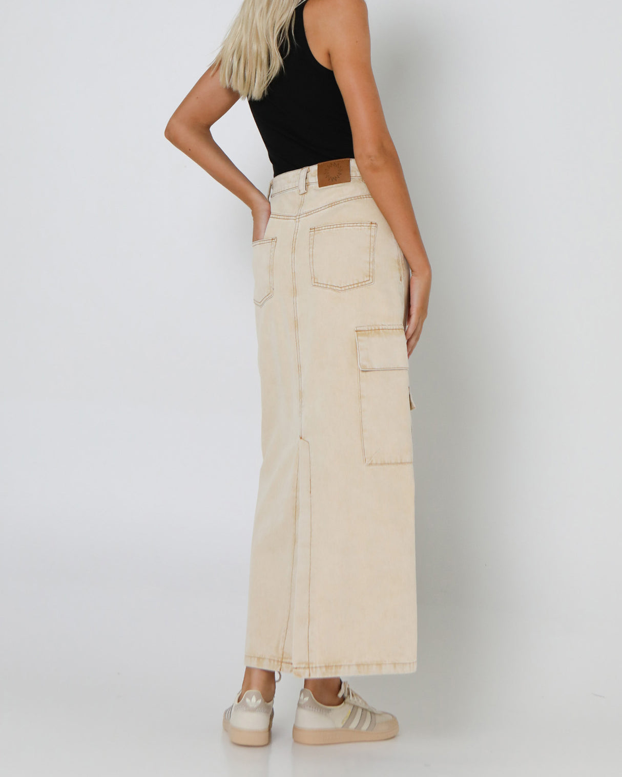 Lost In Lunar Women's Oslo Maxi Skirt - Beige Denim