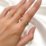 Bullion Gold Elan Irregular Open Claw White Gold Ring
