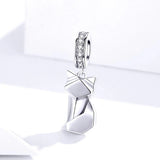Solid 925 Sterling Silver Origami Cat Pandora Inspired Charm