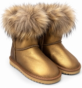 Australian Leather Ugg Fur Short Uggs - Bronze - AU5