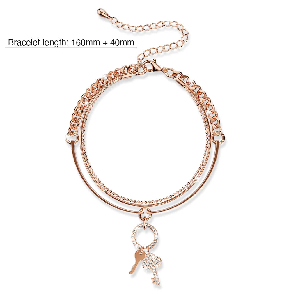 Boxed Bullion Gold Elite watch and Bracelet Set Embellished with Crystals in Rose Gold