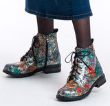 Bosccolo Womens Ankle Boots - Flower Multicolor