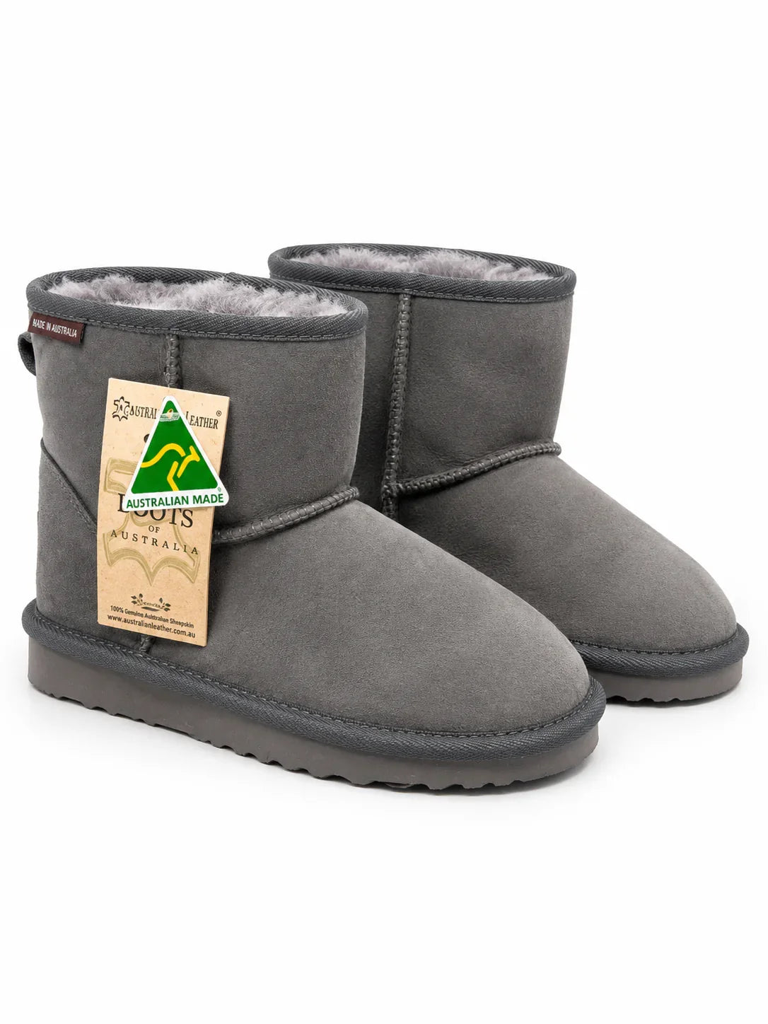 Australian Leather Ugg Mini Uggs - Grey - AU8