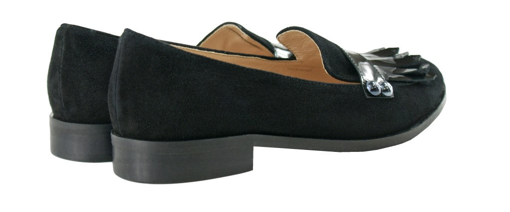 Bosccolo Womens Moccasin - Black Suede