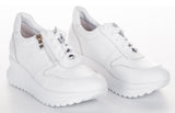 Bosccolo Womens Sneakers With Zipper - White