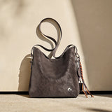 Nalandu Vintage Leather Large Capacity Tote Bag - Chocolate