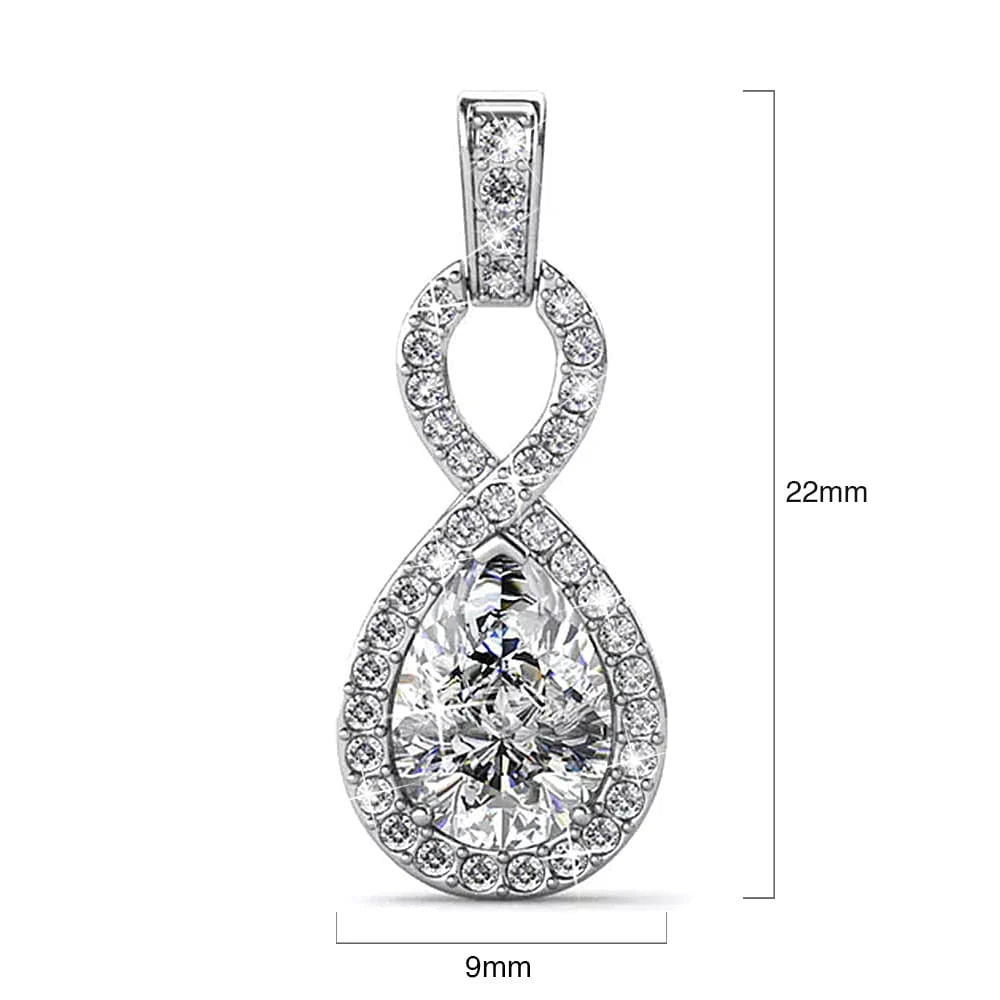 Krystal Couture White Gold Eternal Twist Drop Stud Earrings Embellished with SWAROVSKI Crystals