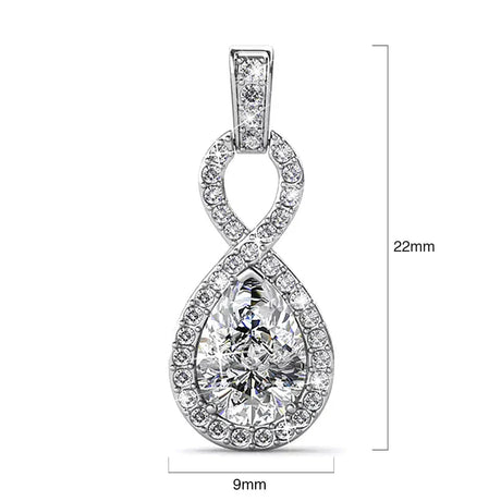 Krystal Couture White Gold Eternal Twist Drop Stud Earrings Embellished with SWAROVSKI Crystals