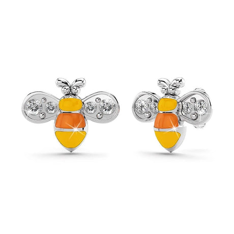 Krystal Couture Bumblebee Crystal Earrings White Gold Layered Jewellery
