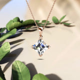 Krystal Couture Square-Cut Pendant Necklace Embellished with SWAROVSKI Crystals in Rose Gold