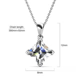 Krystal Couture Square-Cut Pendant Necklace Embellished with SWAROVSKI Crystals in White Gold