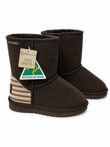 Australian Leather Ugg Mini Stripe Uggs - Chocolate - AU4