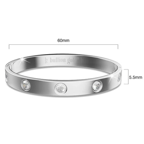Boxed Bullion Gold Seamless Dial and Bangle Set  in White Gold