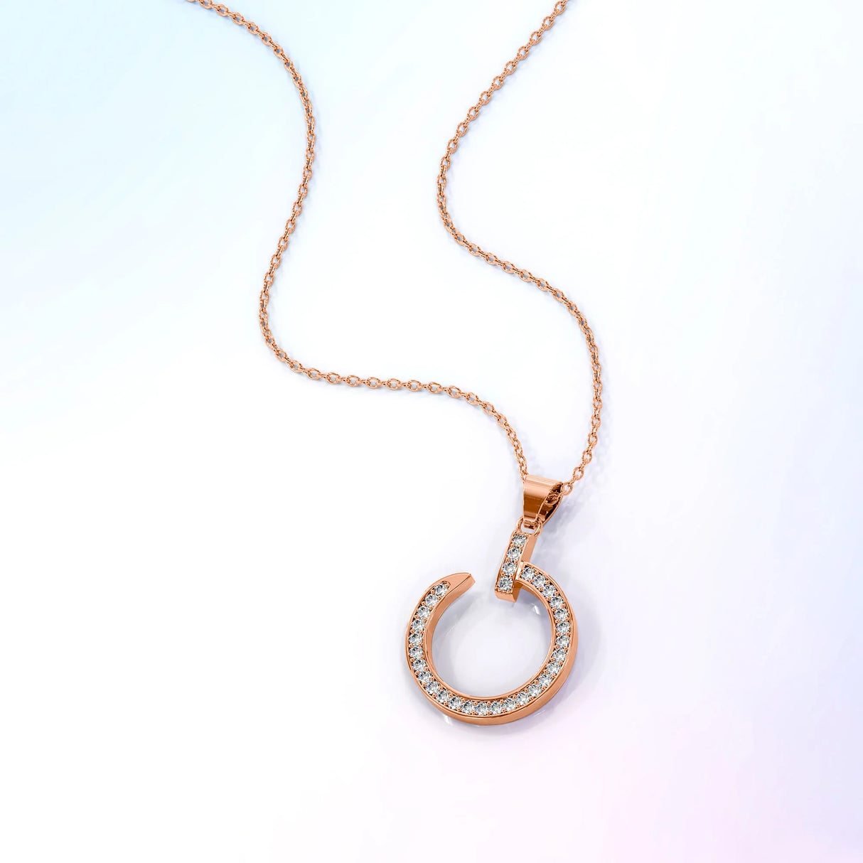 Krystal Couture Paradigm in Circle Rose Gold Pendant Necklace Embellished with Swarovski nCrystals