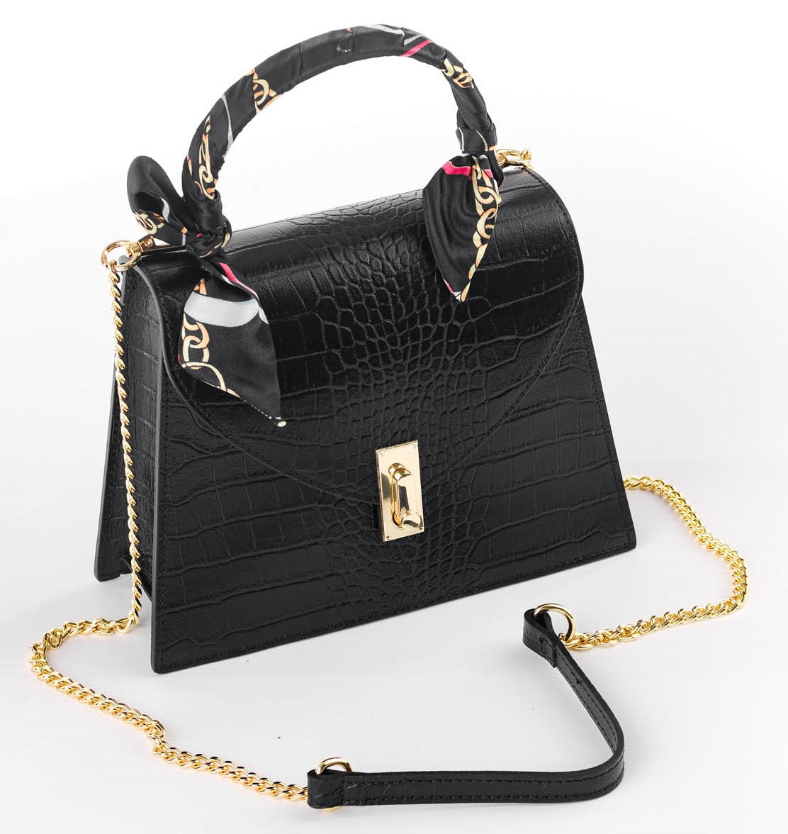 Bosccolo Handbag - Black Croco