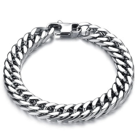 Bullion Gold Curb Chain Stainless Steel Bracelet 12mm