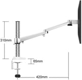 TODO Aluminium Dual Laptop + Monitor Stand Desk Clamp Mount Bracket VESA 75-100mm 2 Arm
