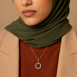 Krystal Couture Paradigm in Circle Rose Gold Pendant Necklace Embellished with Swarovski nCrystals