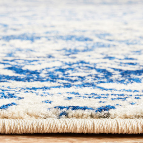 Evoke 253 White Navy Round Rug