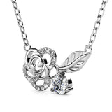 Boxed Rose Petal Set Embellished with SWAROVSKI® Crystals In White Gold