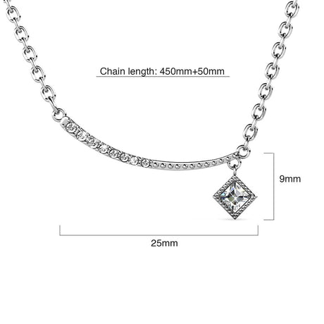Krystal Couture Sparkling Pendant Necklace in White Gold Embellished with Swarovski Crystals