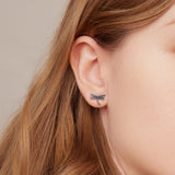 Solid 925 Signature Silver Olivia Dragonfly Stud Earrings
