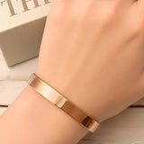 Bullion Gold Avenue Classic Cuff Bangle Rose Gold - 8mm