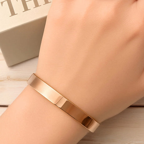 Bullion Gold Avenue Classic Cuff Bangle Rose Gold - 8mm
