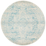 Evoke 253 White Blue Round Rug